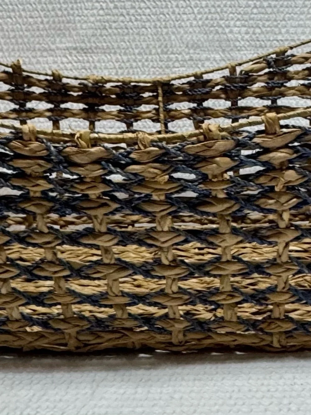 Unbranded Woven Straw Tote Bag in Natural & Black